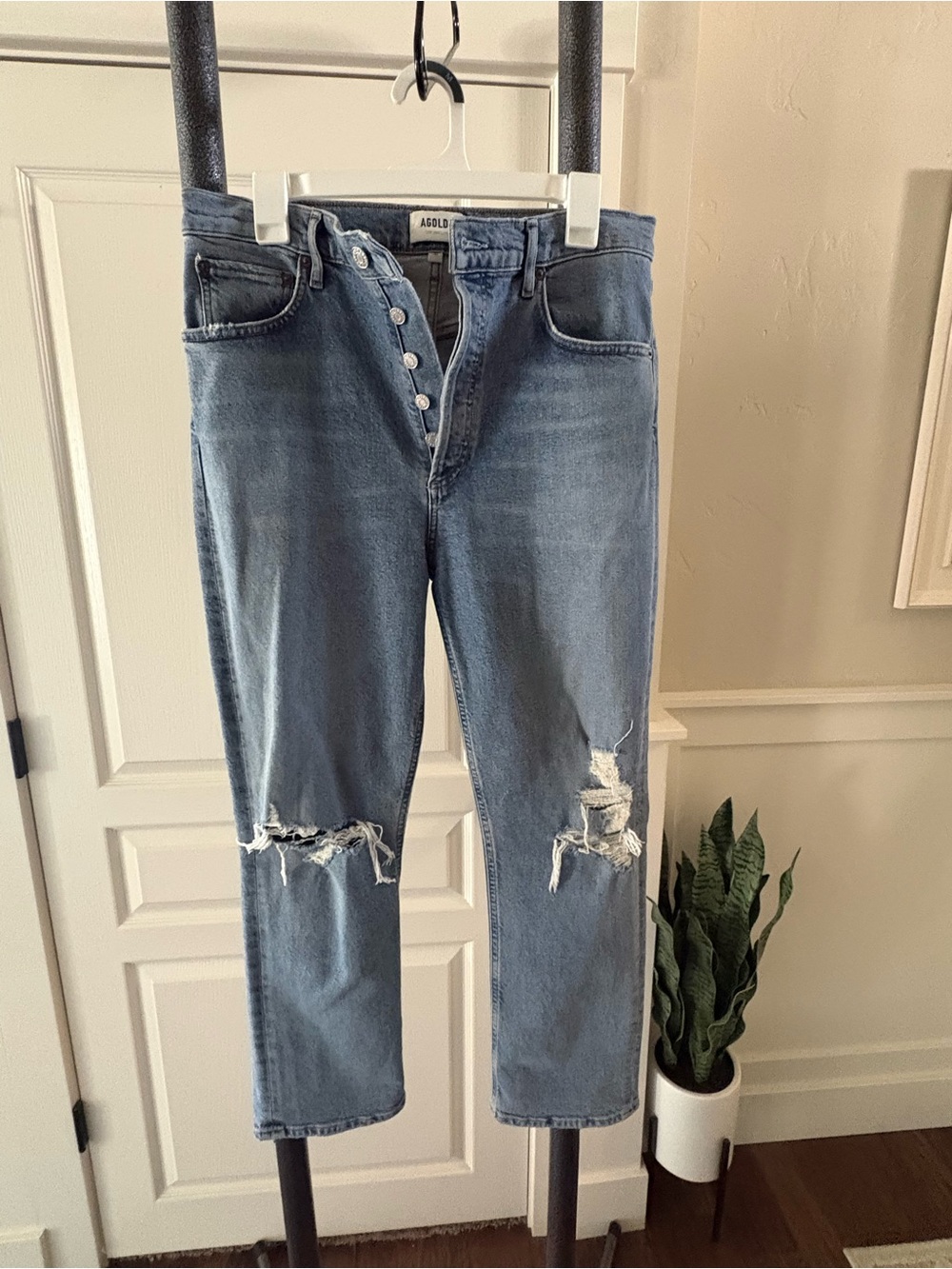 Agolde classic straight button fly jeans